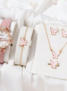 Watch Set For Women Luxury Leather Analog Ladies Quartz Wris