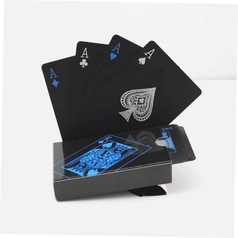 Quality Plastic PVC Poker Waterproof Black Playing Cards Cre