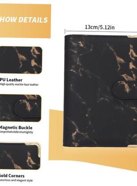 A6 PU Leather Marble Notebook Binder Budget Planner Money Or