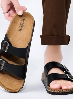 men summer cork sndls Flipflops slipper slides夏拖鞋男外穿