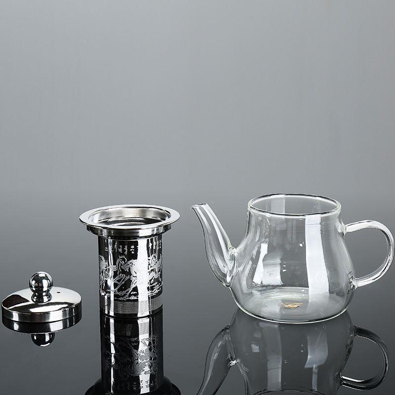 Teapot Flower Tea Coffee Pot Transparent Glass Tea Set 新款