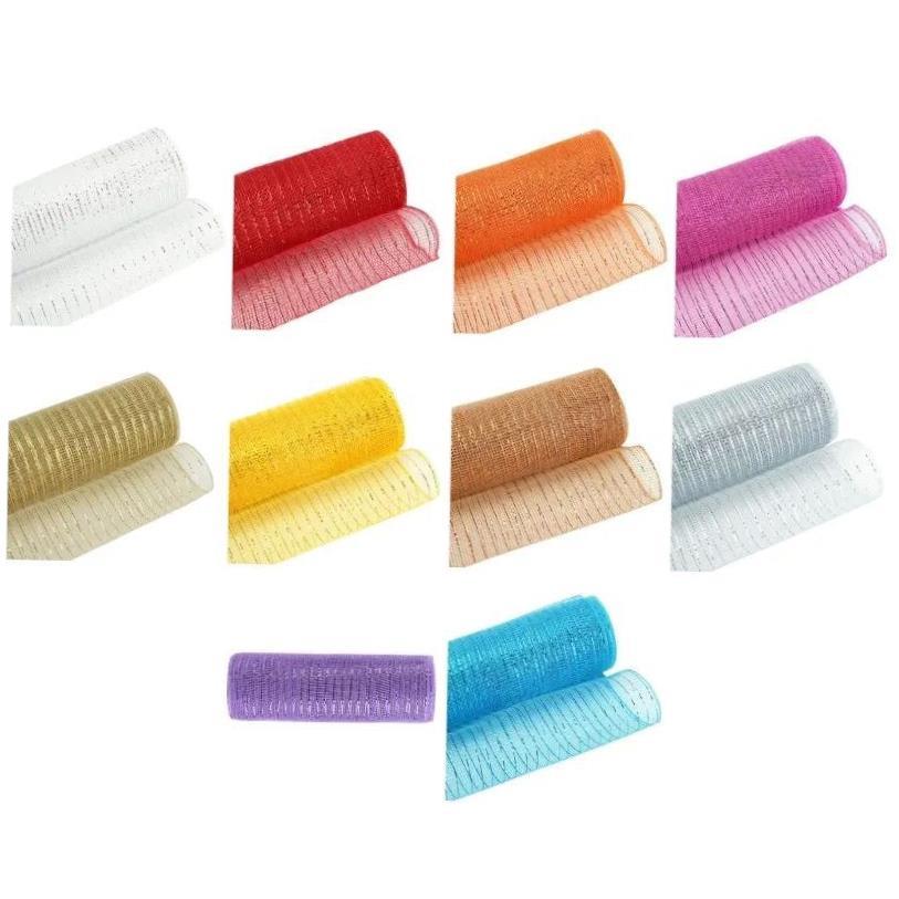 Christmas Gloss Glitter Mesh Ribbon Gift Wrapping Christmas