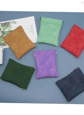 Pu Leather Coin Purse Women Men Small Mini Short Wallet Bag