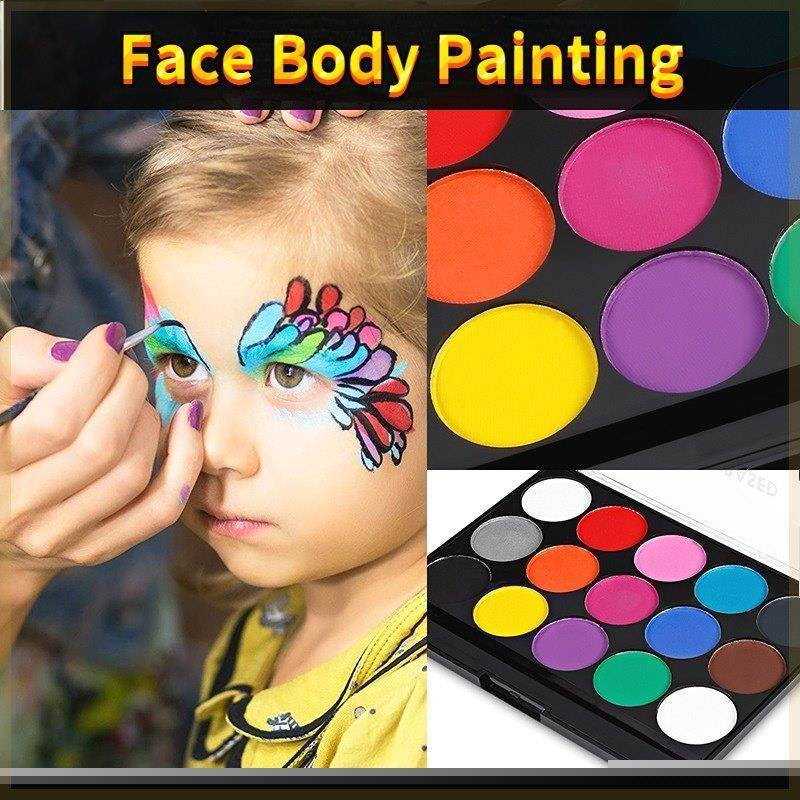 15 Colors Face Body Painting Non Toxic Safe Water Paint Oil