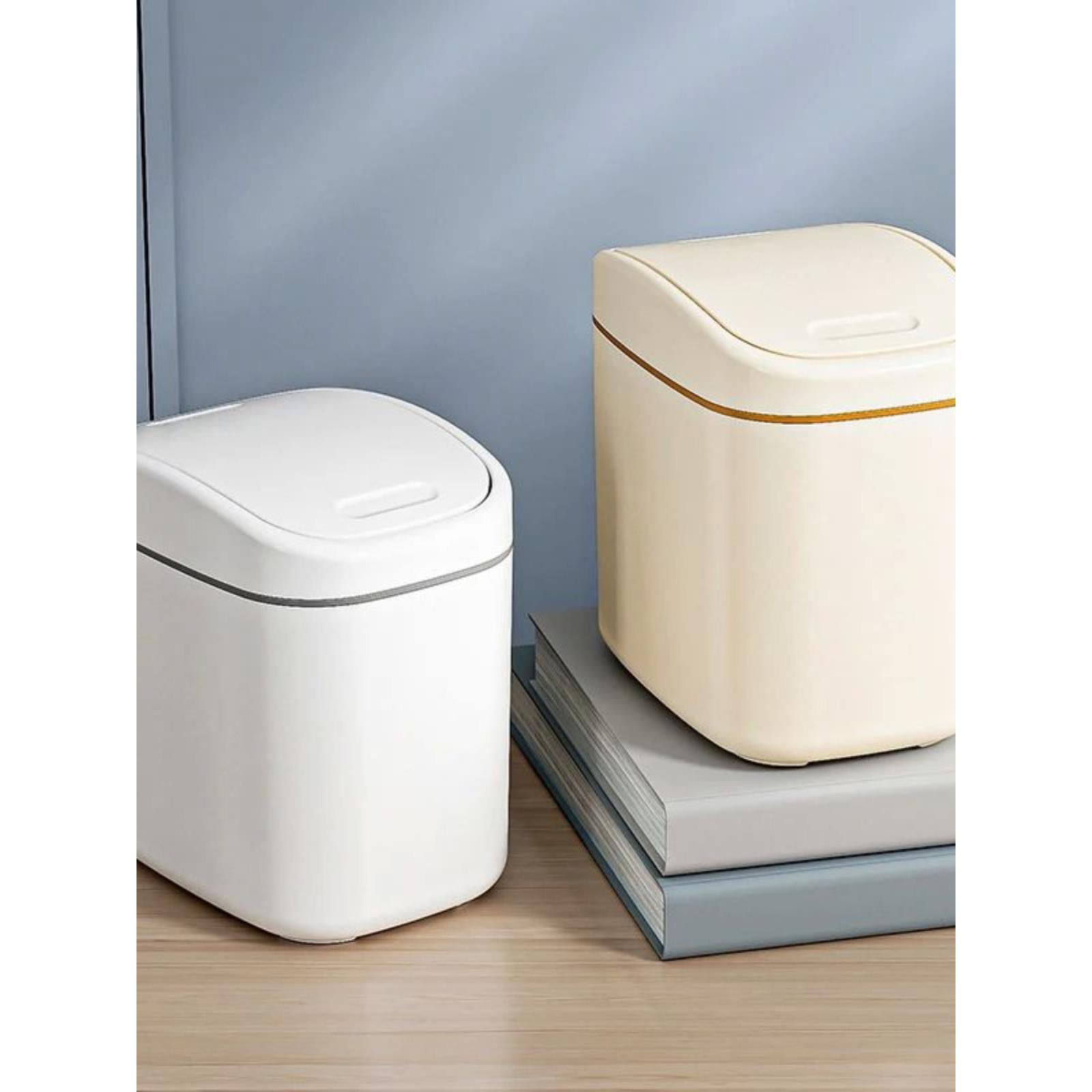 Desktop Trash Can Small Mini Garbage Can Plastic Dustbin wit