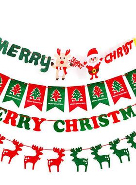 2025 Christmas Flag Felt Decoration Supplies Santa Claus Pen