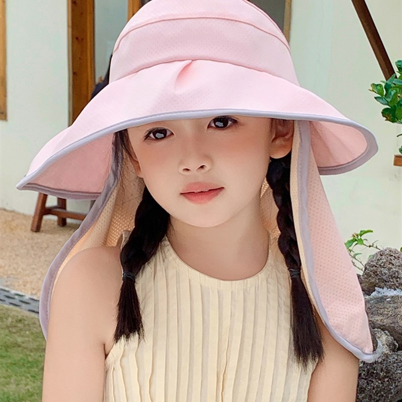 宝宝防晒帽春秋渔夫帽婴儿遮阳帽一岁男童夏季P透气披肩女童鸭舌