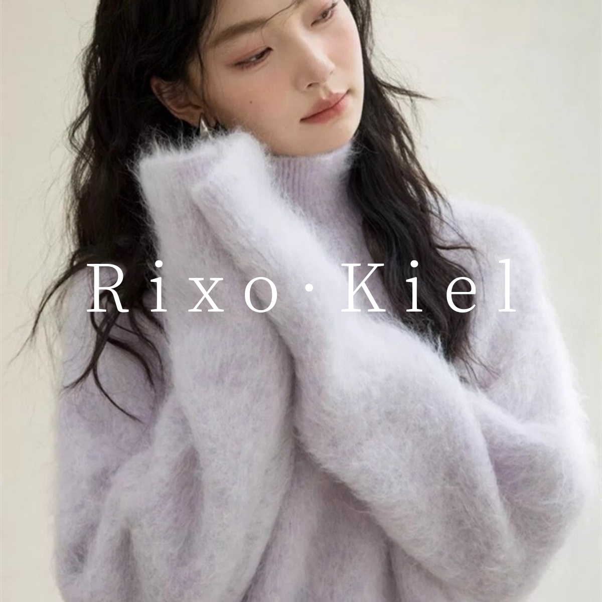 法国Rixokiel水貂绒高领毛衣女