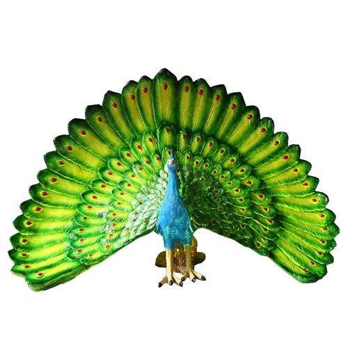 仿真动物孔雀开屏雕塑公园林发光落地景观装饰玻璃钢模型摆件