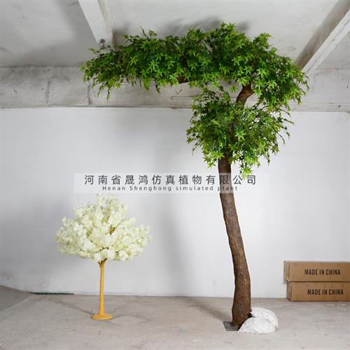 新款仿真枫树假树玻璃钢大型实木款仿真树摆件枫杨树定制枫树