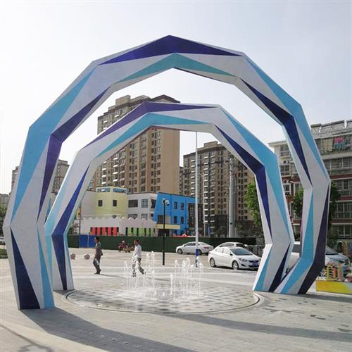 城市广场不锈钢发光雕塑抽象夜景雕塑旅游景区标志性景观摆件