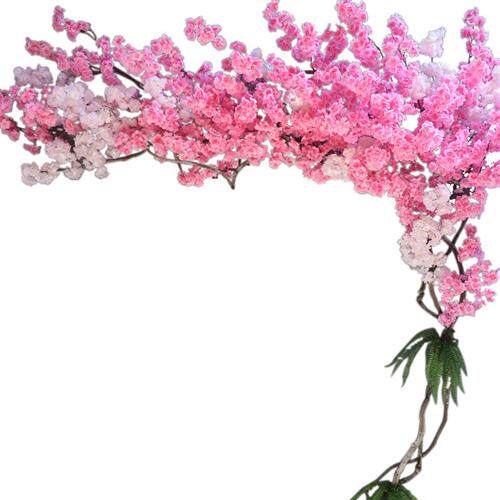 仿真樱花枝桃花枝婚庆新年墙面装饰假树绿叶藤蔓鲜花管道婚礼布置
