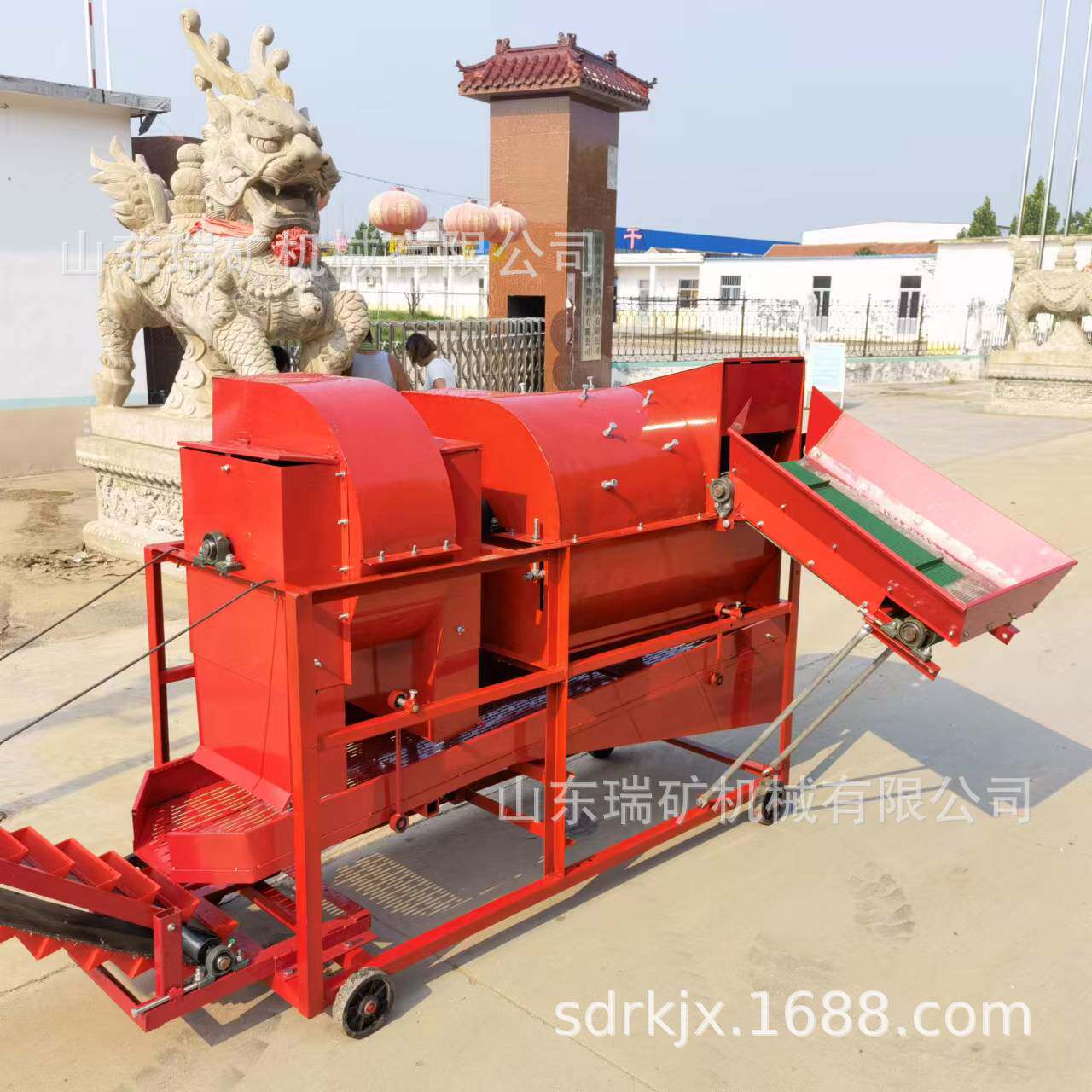 电柴两用1000型打果机干湿两用打花生机自动装袋中型秧果分离