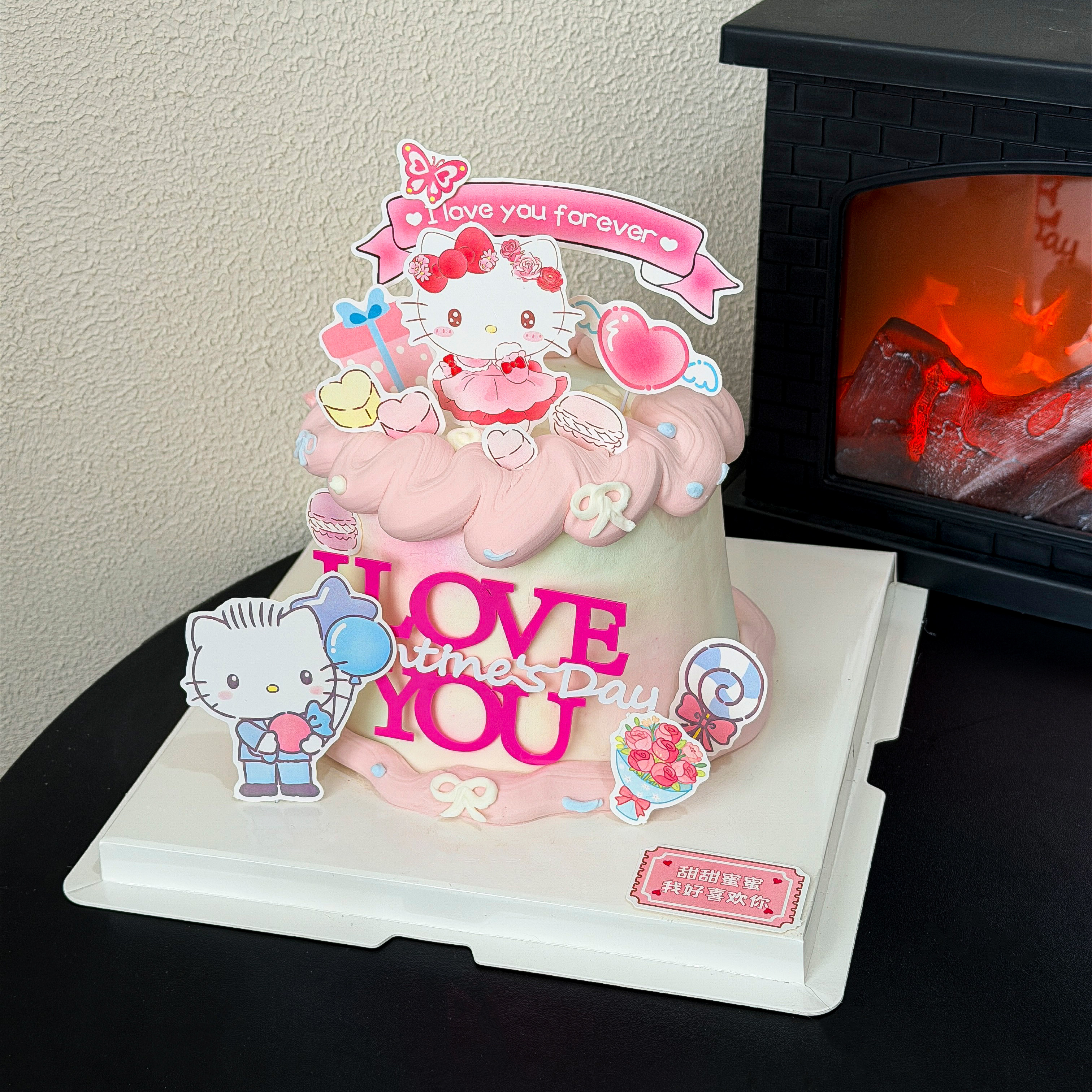 2.14七夕情人节卡通kt猫蛋糕装饰情侣亚克力ILOVEYOU凯蒂猫插件,节庆用品/礼品,节日装扮用品,淘宝优惠券,粉丝福利购,淘宝优惠卷