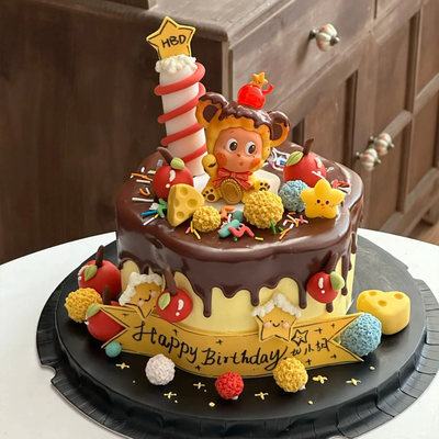 卡通可爱招吉布丁星星人蛋糕摆件