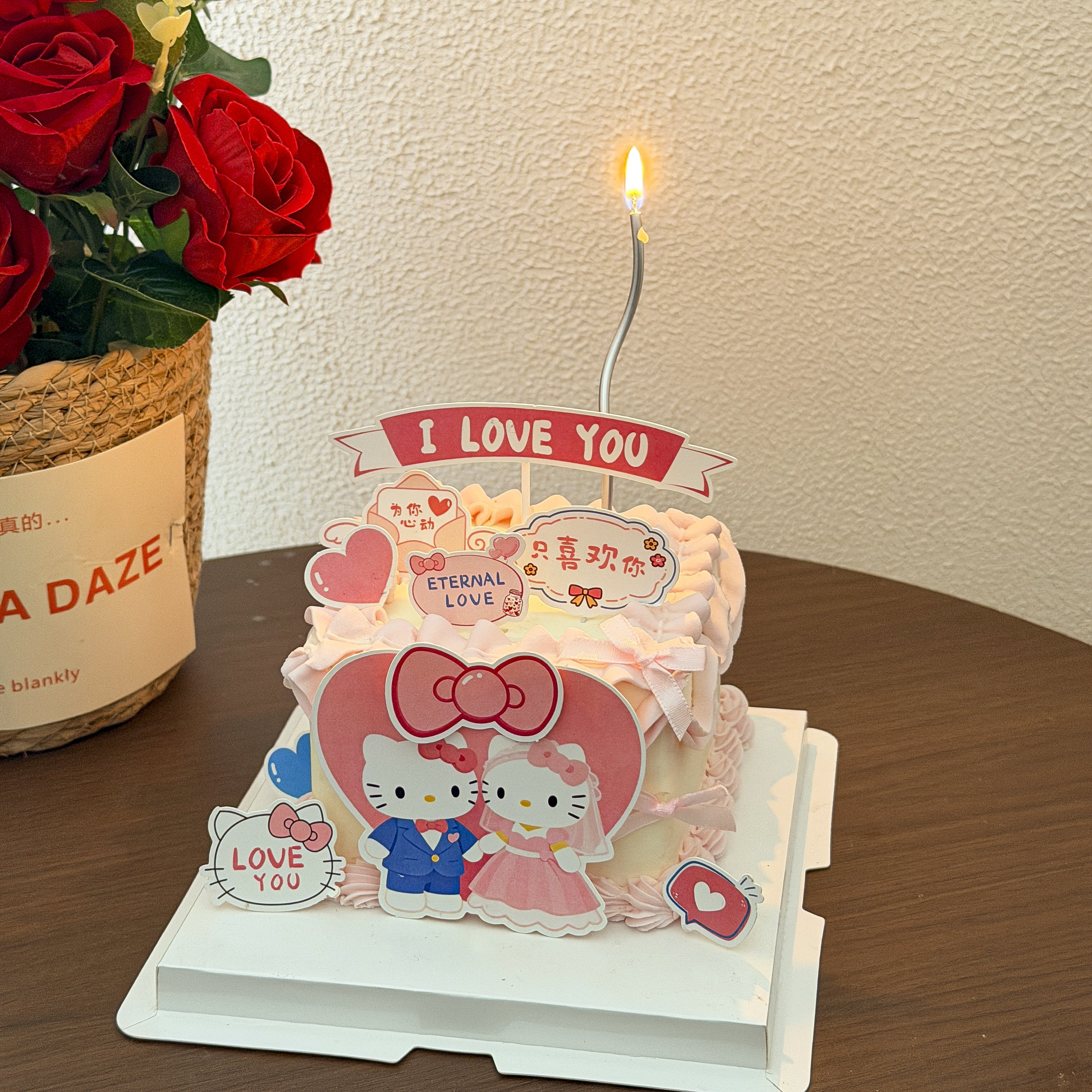 2.14网红情人节kt猫蛋糕装饰情侣表白ILOVEYOU爱心烘焙装扮插牌,节庆用品/礼品,节日装扮用品,淘宝优惠券,粉丝福利购,淘宝优惠卷