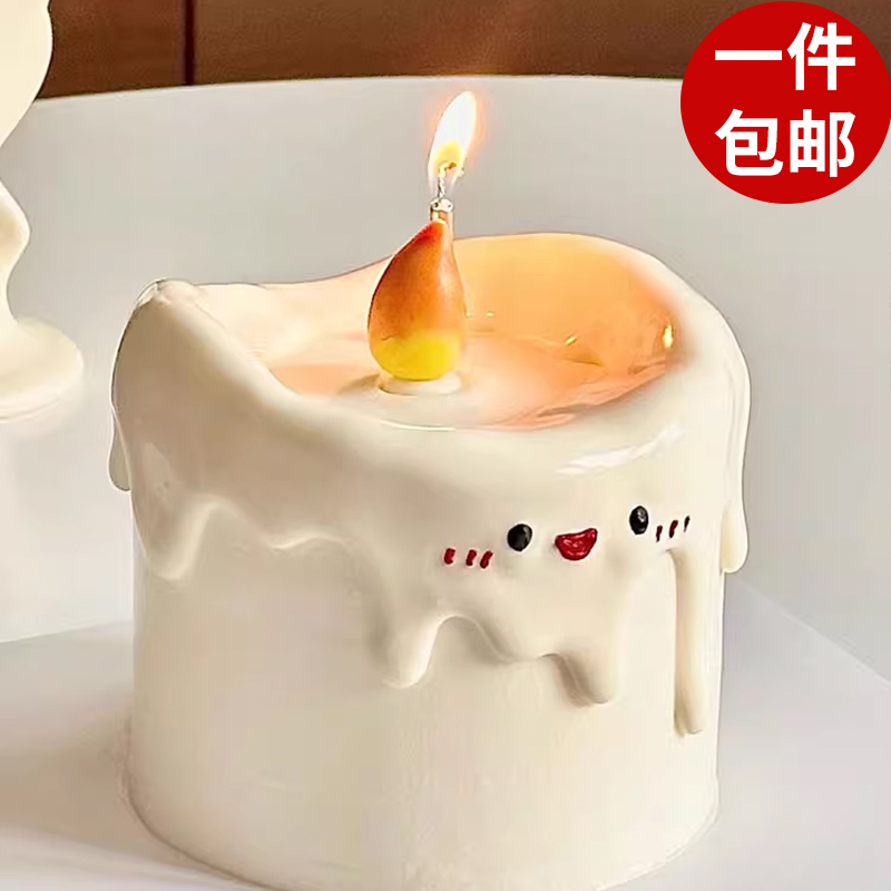 简约小火苗生日蜡烛蛋糕装饰摆件