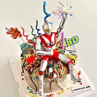 创意超人蛋糕装饰搞怪战士凹凸曼曲线蜡烛恶搞男神生日装扮摆件