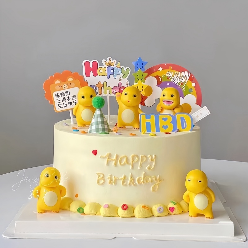 网红胖胖奶龙蛋糕装饰