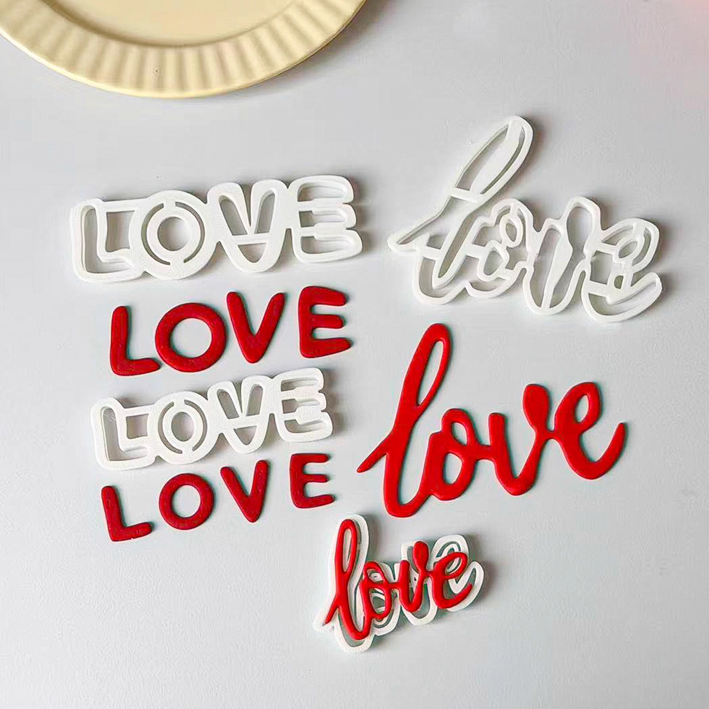 网红love翻糖刻字切模蛋糕装饰情侣情人节甜品台刻字烘焙模具
