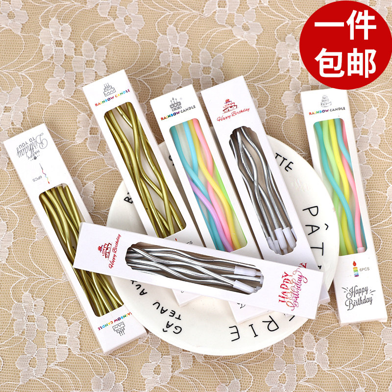 网红曲线蜡烛生日蛋糕装饰创意复古金色数字小熊蜡烛插件甜品装扮