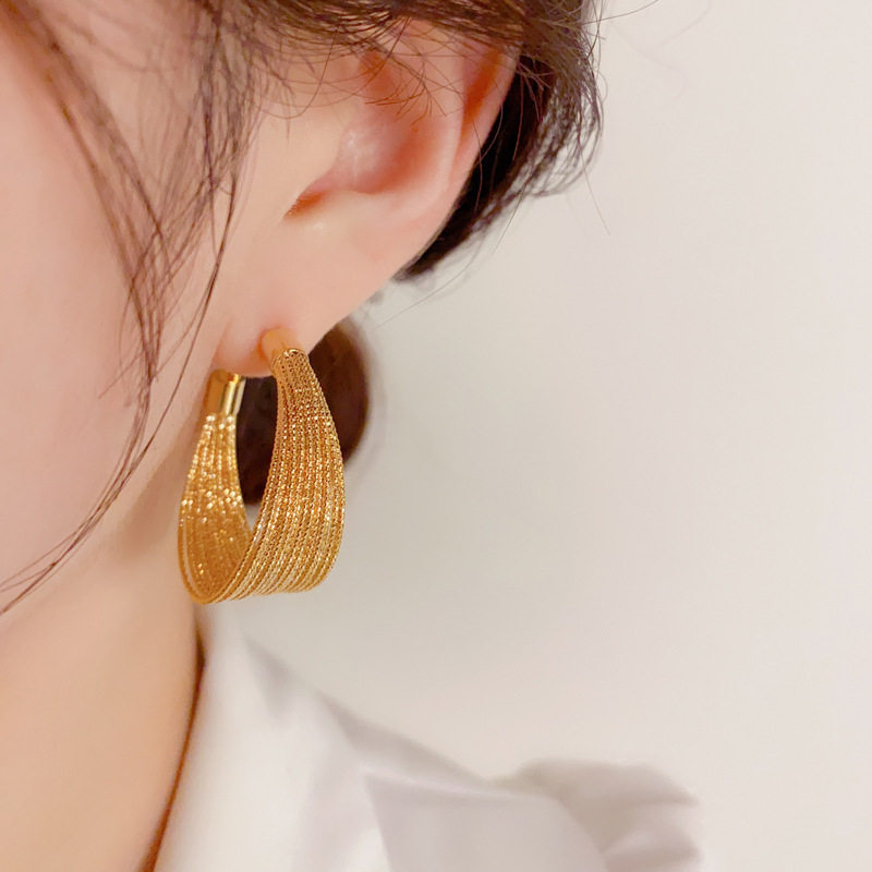 穗薇s925银针个性夸张金属几何大耳圈时尚简约百搭显瘦冷淡风耳环,饰品/流行首饰/时尚饰品新,耳环,淘宝优惠券,粉丝福利购,淘宝优惠卷