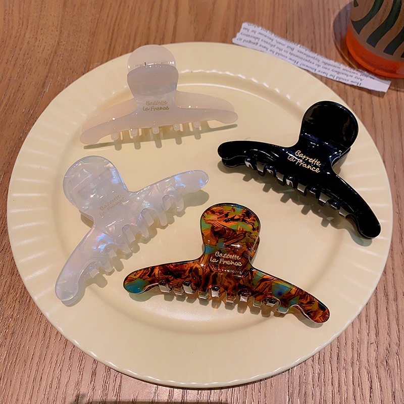 优雅气质中号醋酸发夹后脑勺鲨鱼夹抓夹复古百搭洗澡发卡发饰