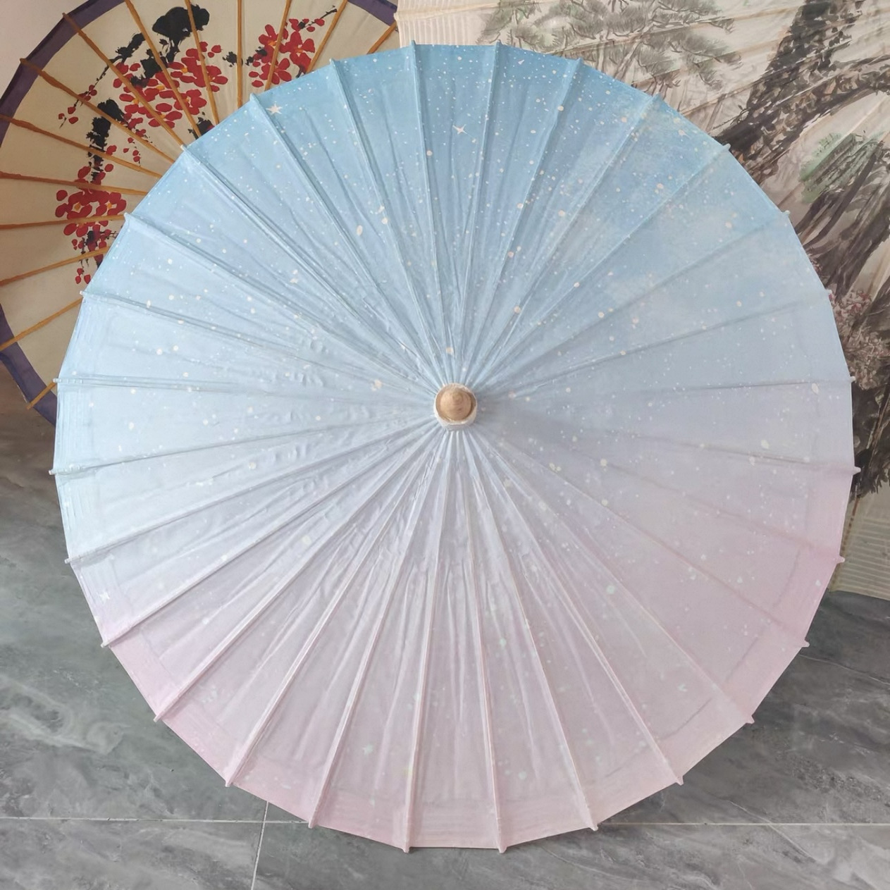 古风古典防雨防晒两用满穿油纸伞拍摄道具汉服走秀舞蹈装饰桐油伞