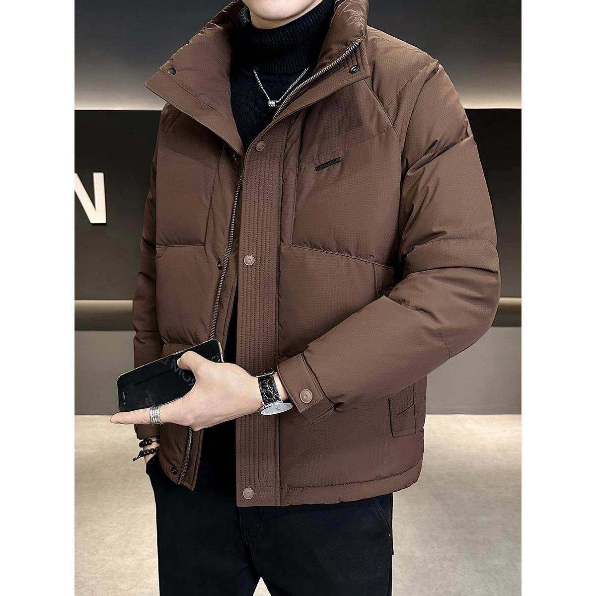 高端羽绒服男士2025冬季新款宽松立领潮流冬装保暖加厚夹克男外套