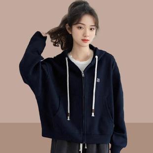 欧洲站2025年秋冬季新款卫衣开衫女拉炼外套短款小个子棒球服加绒