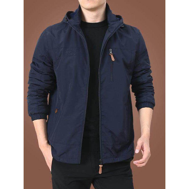 高端冲锋衣男外套春秋款2025新款户外休闲中年男士连帽夹克工装