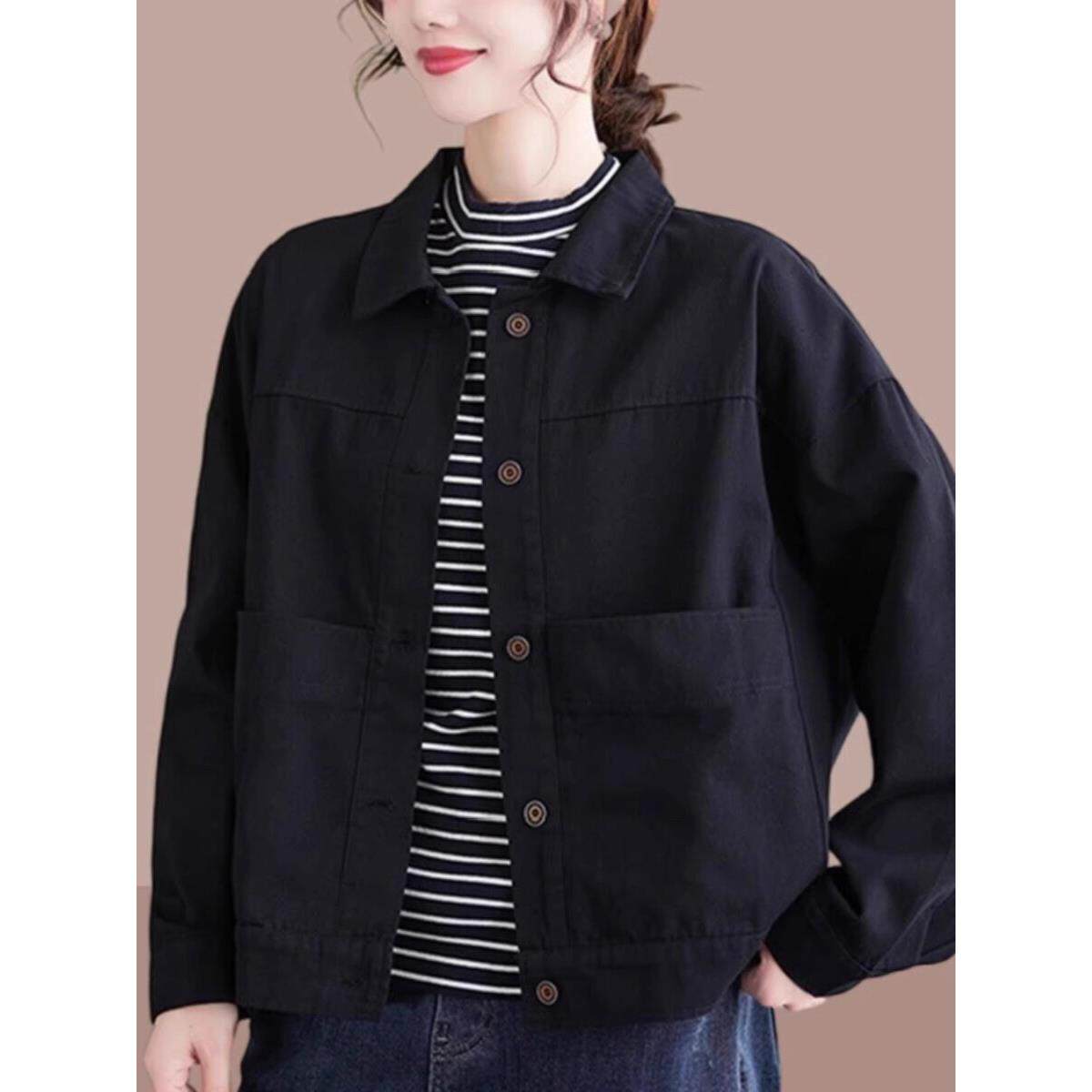 香港Timo春秋季新时尚休闲百搭工作服女式短外套翻领开衫棒球制服