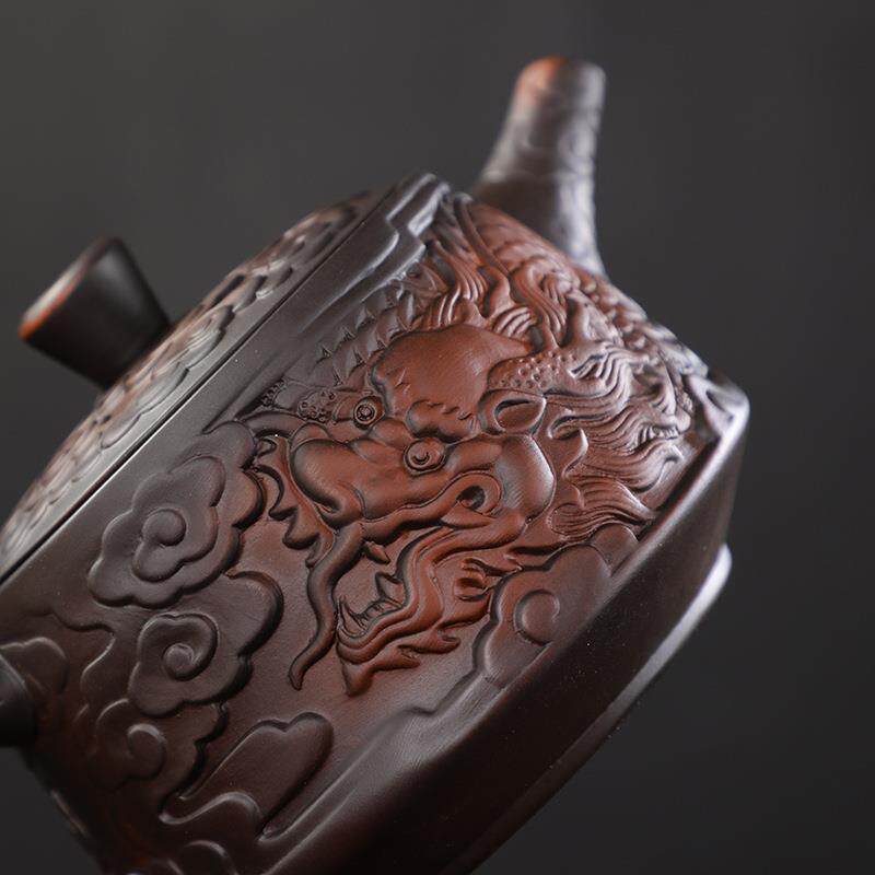 新款直销紫陶壶大容量搭配壶承轻奢国潮风半手工手作密封西施壶陶