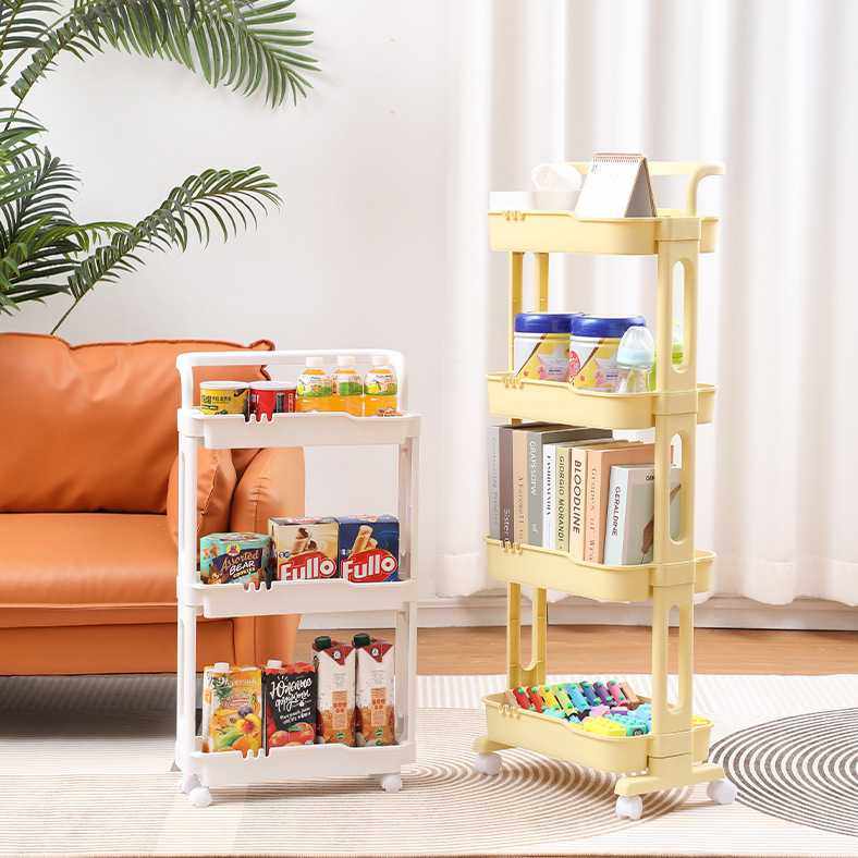 新款直销厨房置物架落地多层可折叠收纳架  家用夹缝可移动小推车,收纳整理,家用收纳手推车,淘宝优惠券,粉丝福利购,淘宝优惠卷