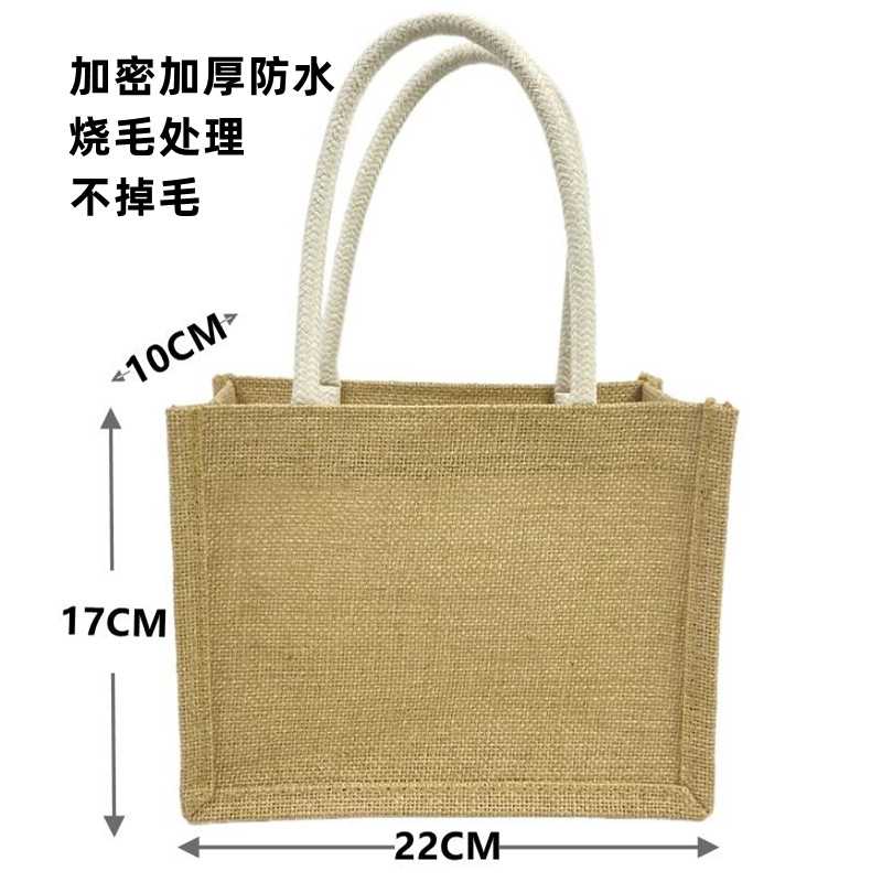 新款直销黄麻布袋现货定制手提包装伴手礼品袋亚麻布袋手绘棉麻定