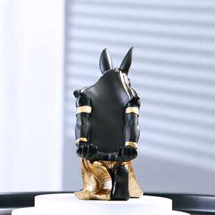 新款直销欧式创意树脂摆件 古埃及阿努比斯家用红酒架手机支架工
