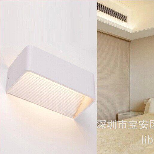 新款直销汉庭酒店工程创意客房床头过道白漆铝材led 壁灯卧室台灯