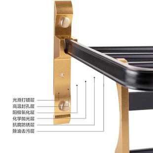 新款 卫生间置物架五金卫浴挂 直销欧式 太空铝免打孔黑金毛巾架套装
