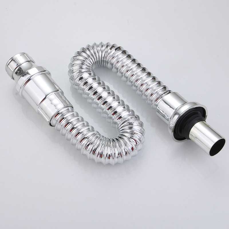 新款直销电镀防臭下水管 不锈钢下水管 塑料 电镀防臭可伸缩面盆