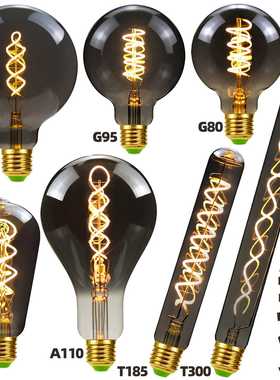 新款直销爱迪生灯泡led灯电镀烟灰色灯E27照明ST64G80G95灯调光球