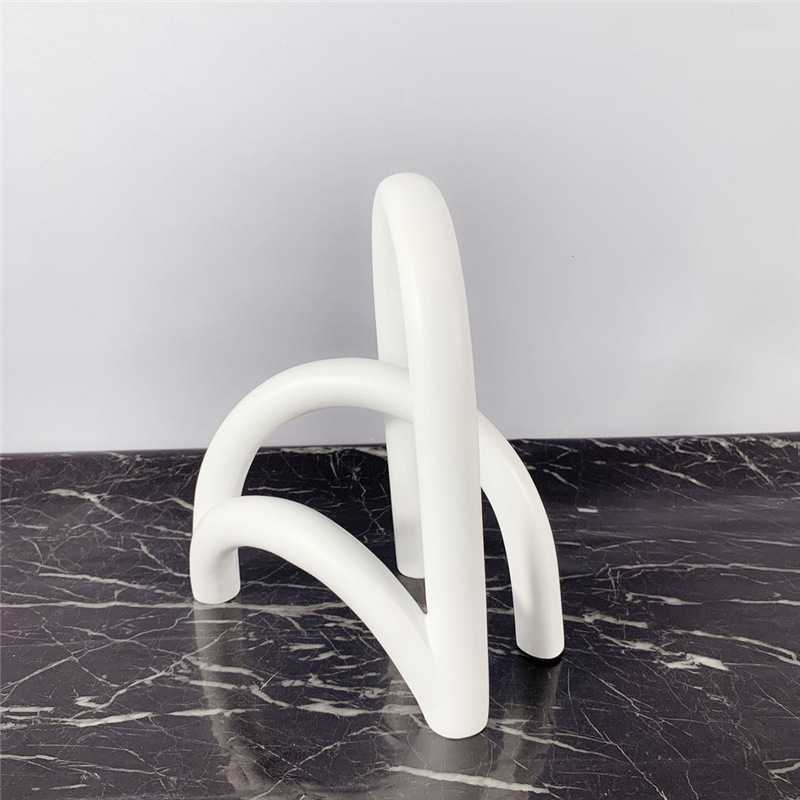 新款直销简约现代家居透白色树脂拱形屏风摆件客厅玄关电视柜书房