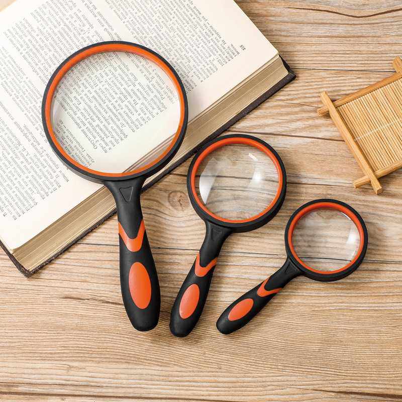 新款直销高清光学镜片100 110橡胶防摔硅胶手柄老人 手持玻璃放大,文具电教/文化用品/商务用品,放大镜,淘宝优惠券,粉丝福利购,淘宝优惠卷