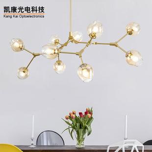 新款 卧室 直销北欧客厅简约现代艺术感高级大气分子魔豆灯创意个性