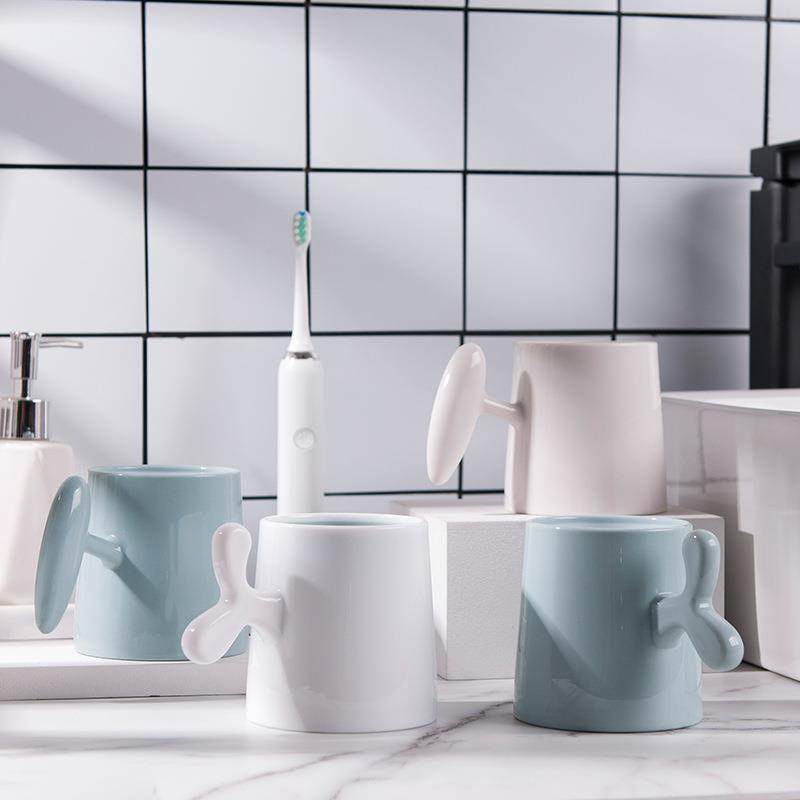 新款直销创意握式口杯 双色情侣刷牙杯 简约漱口杯塑料便携洗漱杯