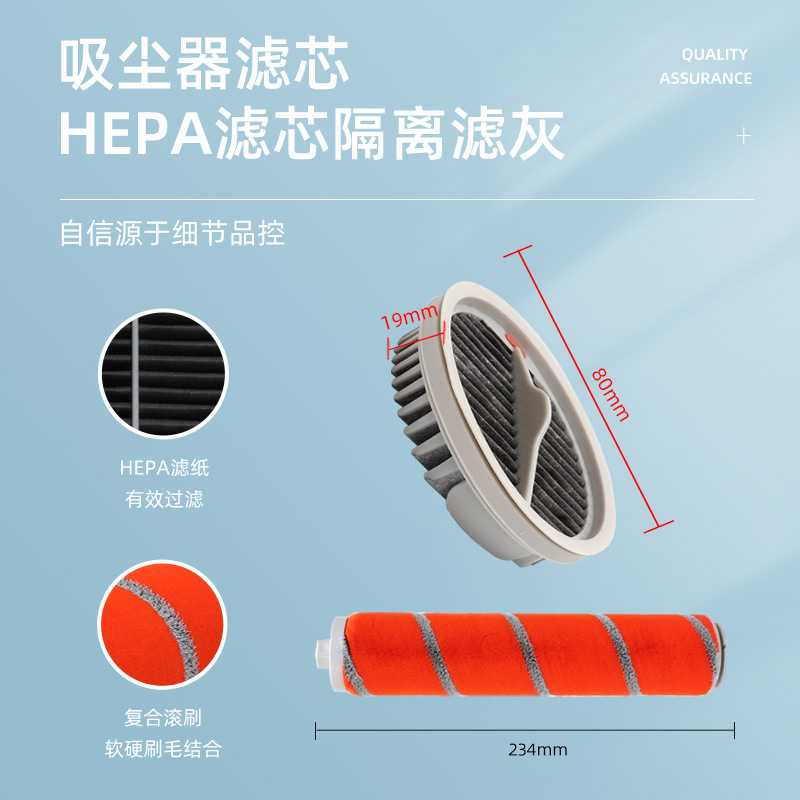 新款直销适配小|米睿米手持无线吸尘器配件NEX F8pro过滤网滤芯绒