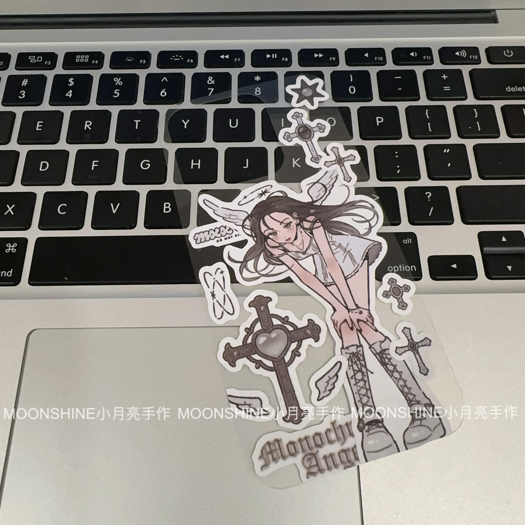 【背卡】堕落天使手机壳背卡成品咕卡ins风diy小月亮手作原创