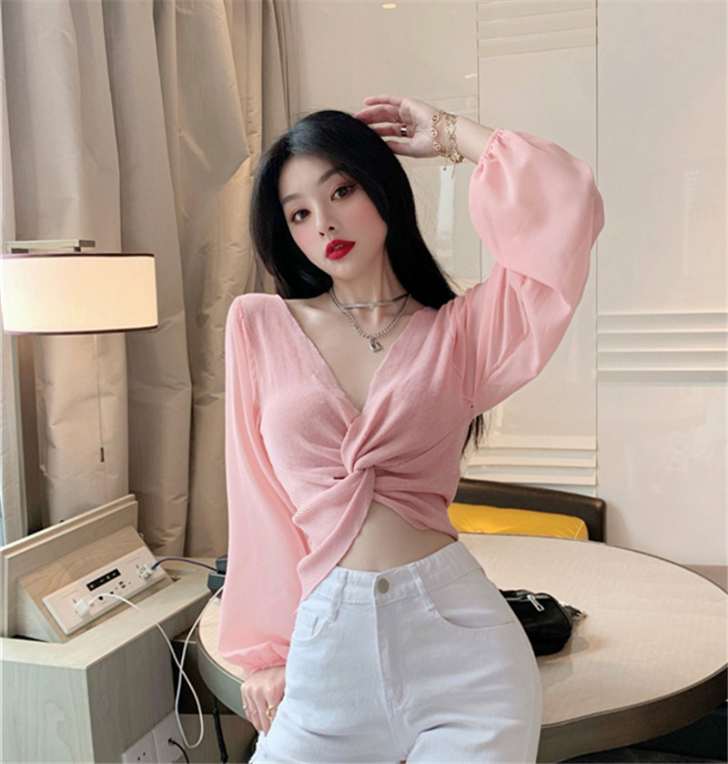 直播衣服女主播服装上镜性感V领