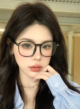 超轻韩版黑框眼镜近视女度数可配防蓝光眼睛镜架素颜神器大脸显瘦