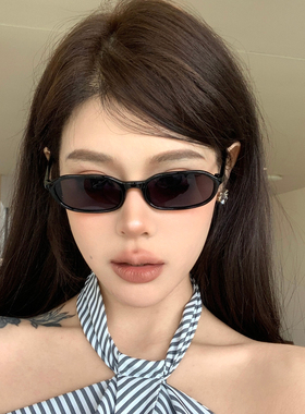 欧美风辣妹窄框猫眼防紫外线墨镜