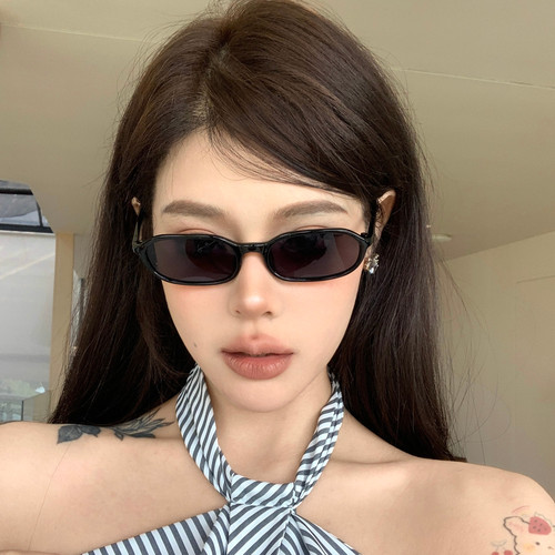 欧美风辣妹窄框猫眼防紫外线墨镜